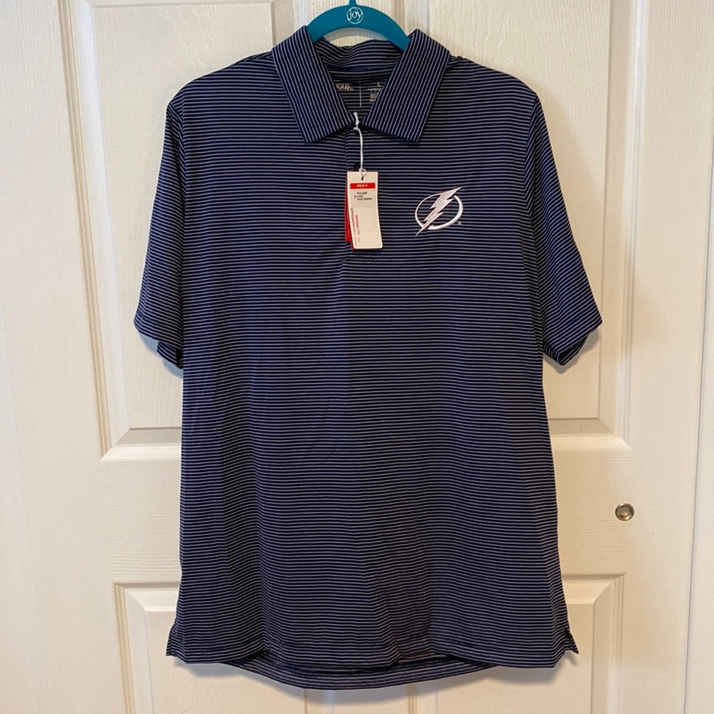 NWT Antigua Lightning Polo navy white size Large